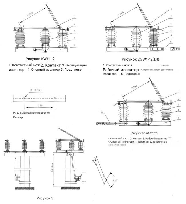 Наружный выключатель нагрузки GW1-12FR/630A-200A 