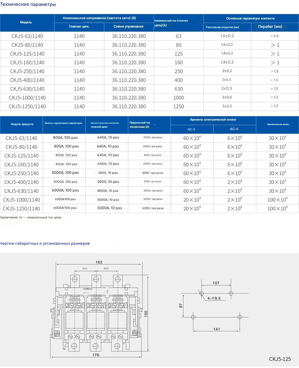 Низковольтный вакуумный контактор CKJ5 1140v Низковольтный вакуумный контактор CKJ5 1140v