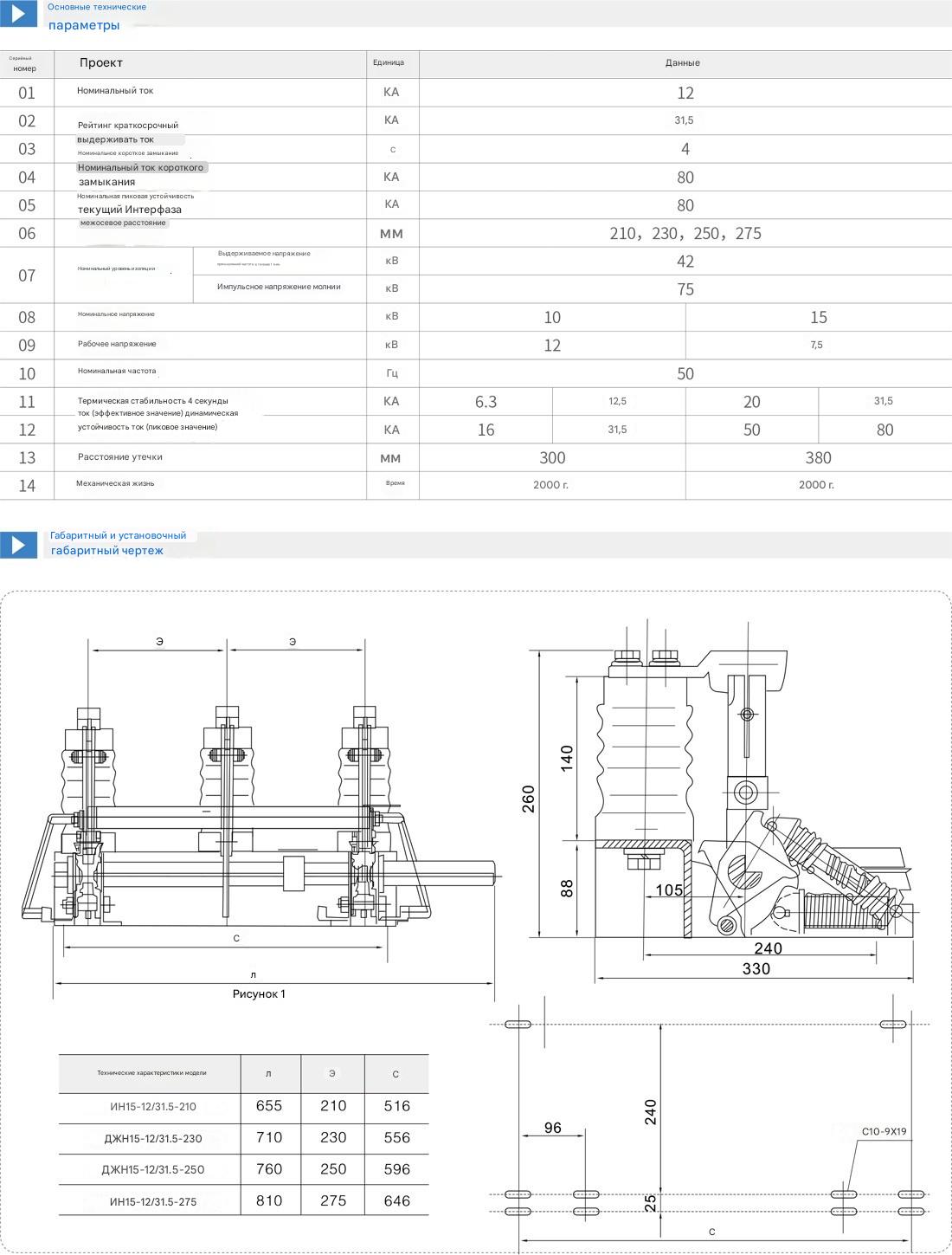 Внутренний высоковольтный заземляющий выключатель JN15-12