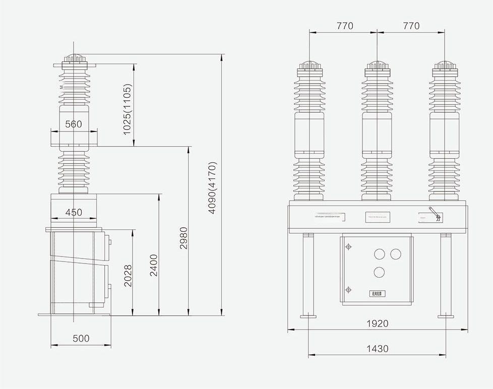 Наружный автоматический выключатель с гексафторидом серы LW16-40.5