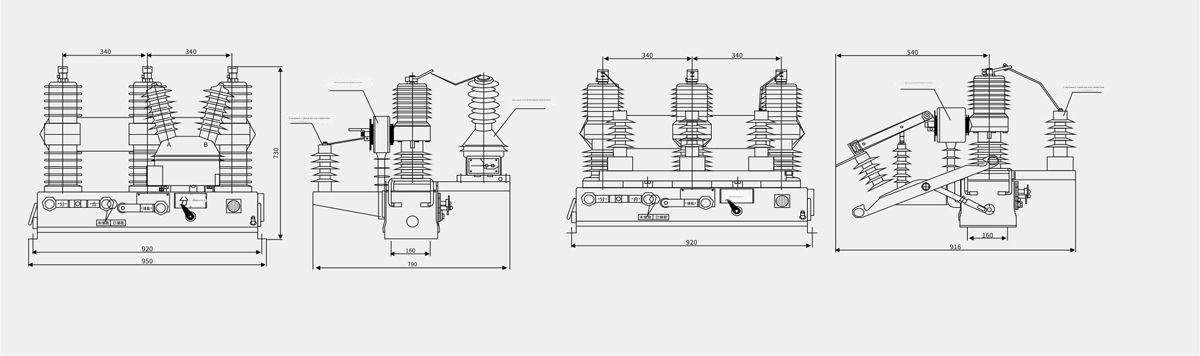 Вакуумный выключатель ZW32, монтируемый на столбе 