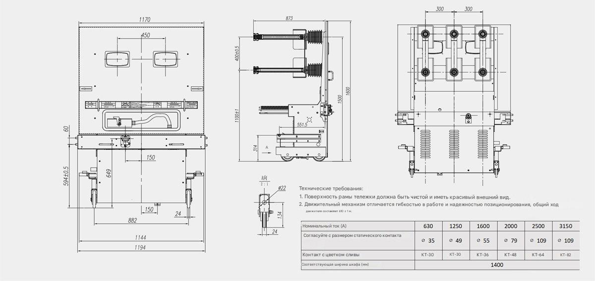 Ручная тележка для изоляции ZN85-40,5-40,5 кВ