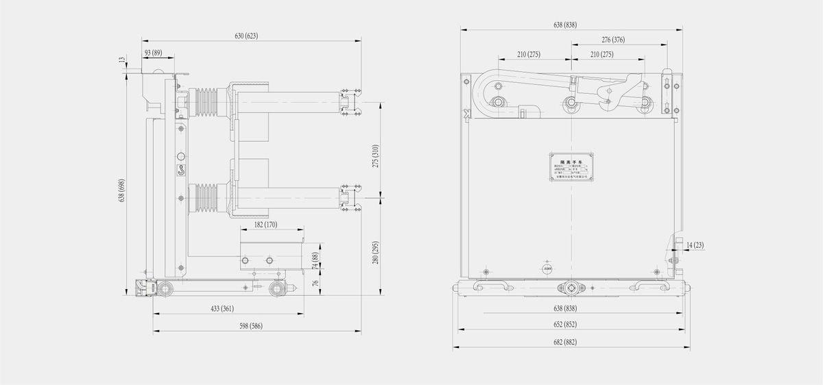 Ручная тележка с изоляцией, монтируемая в средней части, для высоковольтных систем